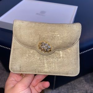 Judith Leider gold clutch. VINTAGE